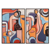 ABSTRACT SET 2 CANVAS W BLACK FRAME 60X4X90CM