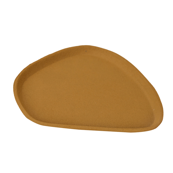 YELLOW METAL TRAY 23X20X2CM