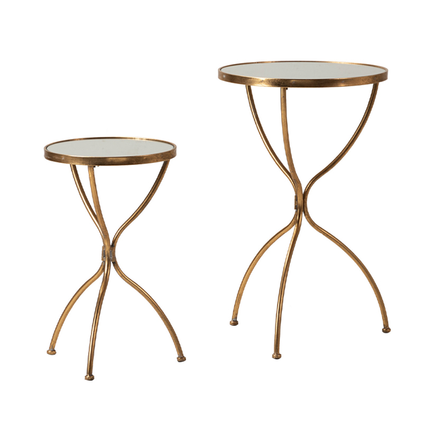 GOLDEN METAL SET 2 TABLES 40X40X65 /30X30X51