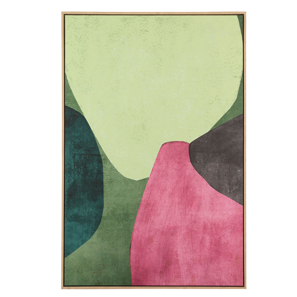 ABST HAND PAINTED NATURAL FRAME CANVA 83X5X124CM multicolor