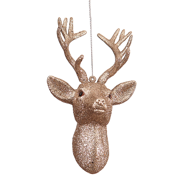12/96-19cm glitter deer head 24-96