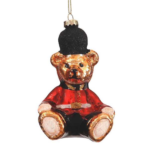 6/72 - 13cm Gold Sitting Bear Orn