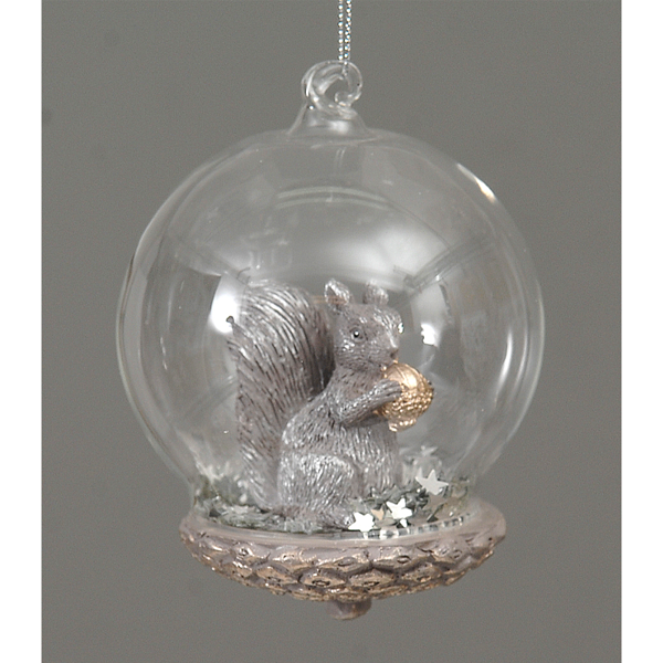 12/72-10,5cm Glass Ball w/polyserin Brown Squirrel