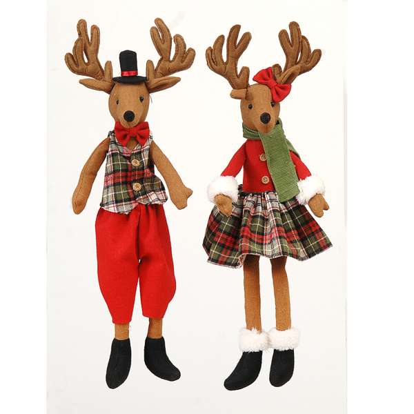 6/12-2Asst 52cm reindeer couple