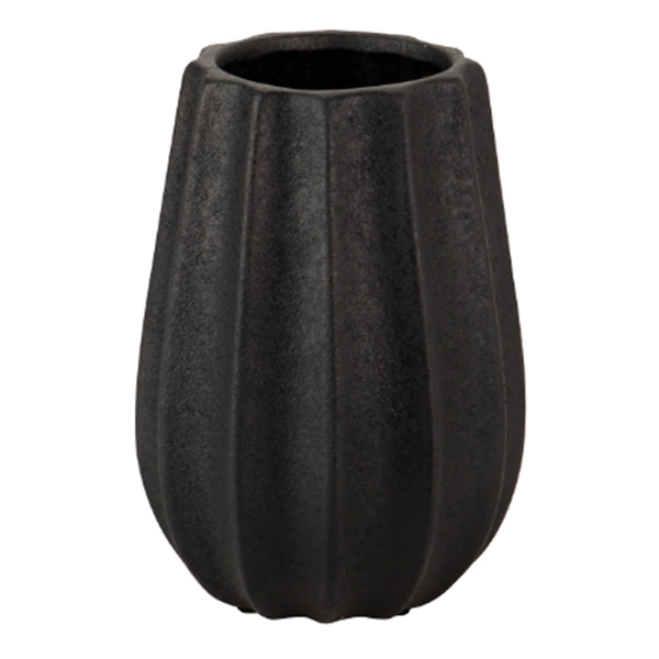 BLACK CERAMIC POT 22X22X31.5CM