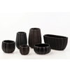 BLACK CERAMIC POT 22X22X31.5CM