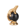 LIZARD IN BALL RESIN DECORATION FIGURE 10X8X15CM ΜΑΥΡΟ / ΧΡΥΣΟ