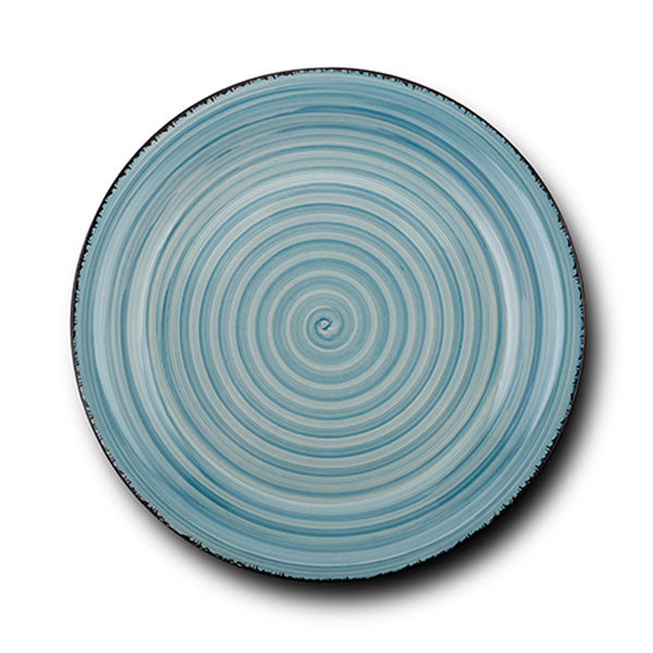 10-099-221 Πιάτο ρηχό stoneware Lines Faded Blue 27cm