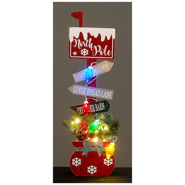 1/4-64cm red sign with led lights