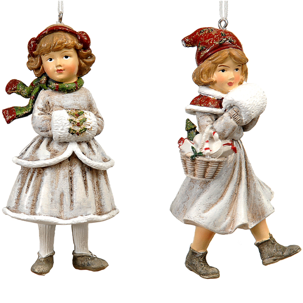12/96-2Asst 12cm little girl ornament