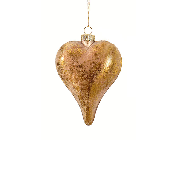12/120 12cm Glass gold heart