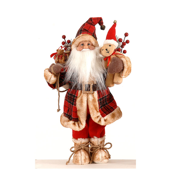 1/6–45cm Santa Stand with Brown Fur