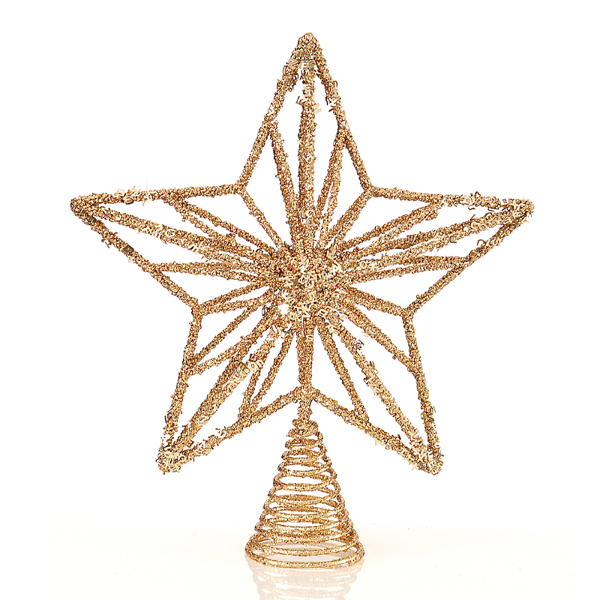 4/8 - 32 cm Iron Wire Gold Star Tree Topper