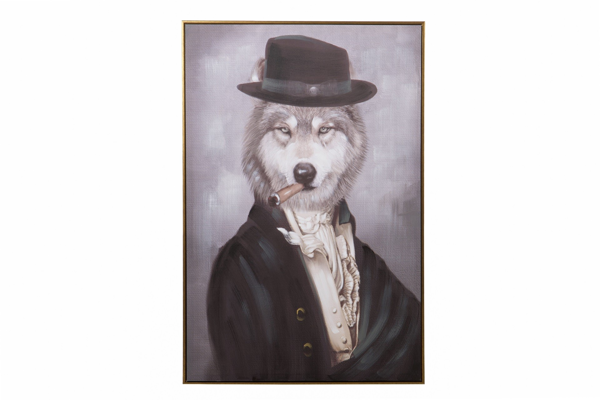 GP308154 WOLFMAN FRAMED CANVA 80%HAND PAINTED