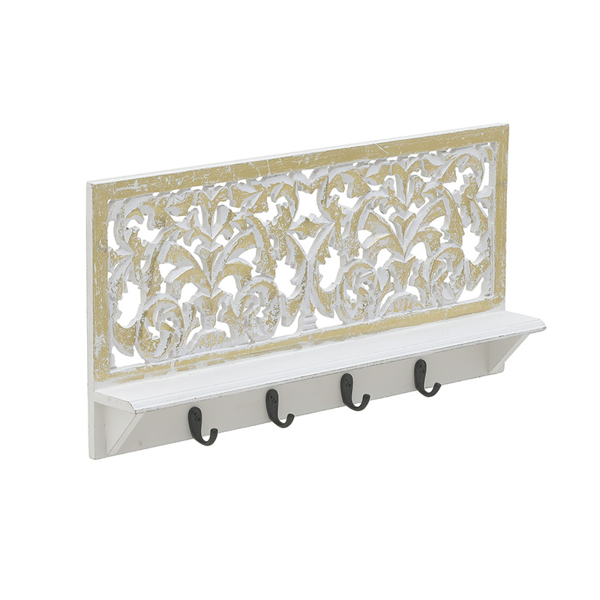 INART ΡΑΦΙ ΤΟΙΧΟΥ/ΚΡΕΜΑΣΤΡΑ ΞΥΛΟΓΛΥΠΤΟ ΛΕΥΚΟ/ΧΡΥΣΟ 61Χ8Χ30