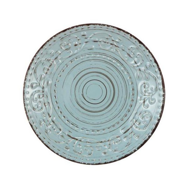 0275-AQUA Rustic Aqua Πιάτο Φαγητού Κεραμικό Γαλάζιο (27,94x27.94x3.1)cm