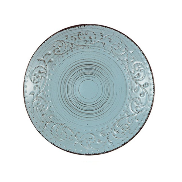 0276-AQUA Rustic Aqua Πιάτο Παστας Κεραμικό Γαλάζιο (20.83χ20.83χ2.03)cm
