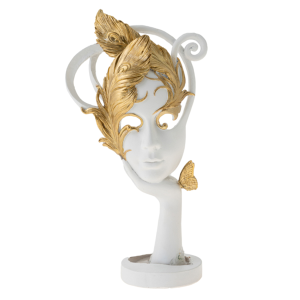 49528 ΔΙΑΚΟΣΝΗΤΙΚΗ ΦΙΓΟΥΡΑ ΜΑΣΚΑ ΠΡΟΣΩΠΟ ΛΕΥΚΗ ΧΡΥΣΗ