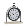 TABLE CLOCK IRON MDF 20X8X22 BLACK