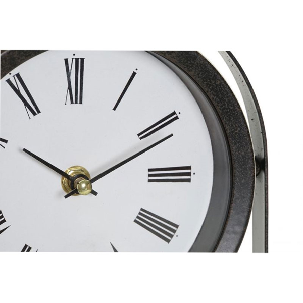TABLE CLOCK IRON MDF 20X8X22 BLACK