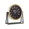 TABLE CLOCK IRON GLASS 25X7X25 BLACK