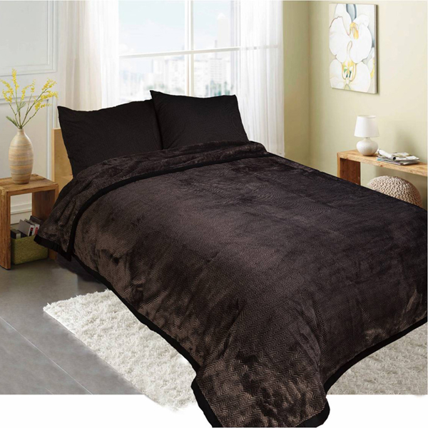 AC-106 ΚΟΥΒΕΡΤΑ ΜΟΝΗ 1.60Χ2.20(BLACK-TAUPE)
