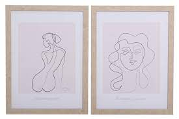 SET 2 FRAMED PRINT CANVAS  45x2x60 CM