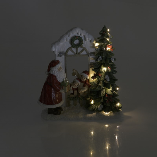 ΠΑΡΑΣΤΑΣΗ XMAS LED RESIN ΛΕΥΚΟ/ΠΡΑΣΙΝΟ/ΚΟΚΚΙΝΟ 22X11X23