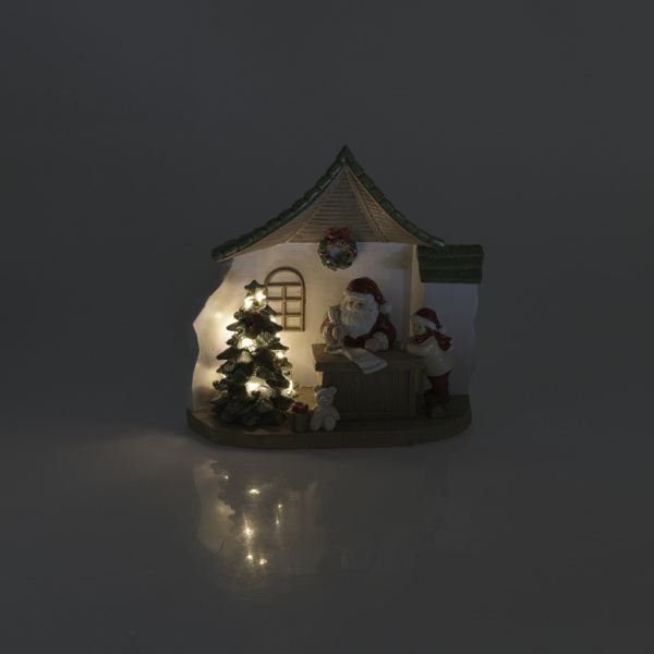 ΠΑΡΑΣΤΑΣΗ XMAS LED RESIN ΠΡΑΣΙΝΟ/ΕΚΡΟΥ 18X8X17
