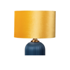GLASS TABLE LAMP 41X41X65CM  ΜΕΤΑΛΛΟ / ΓΥΑΛΙ -ΜΠΛΕ / ΚΙΤΡΙΝΟ / ΧΡΥΣΟ Ε27