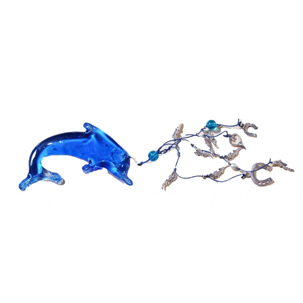 FOR044BL ΔΕΛΦΙΝΑΚΙ ΓΥΑΛΙΝΟ ΜΕ ΣΤΟΛΙΔΙΑ 35cm