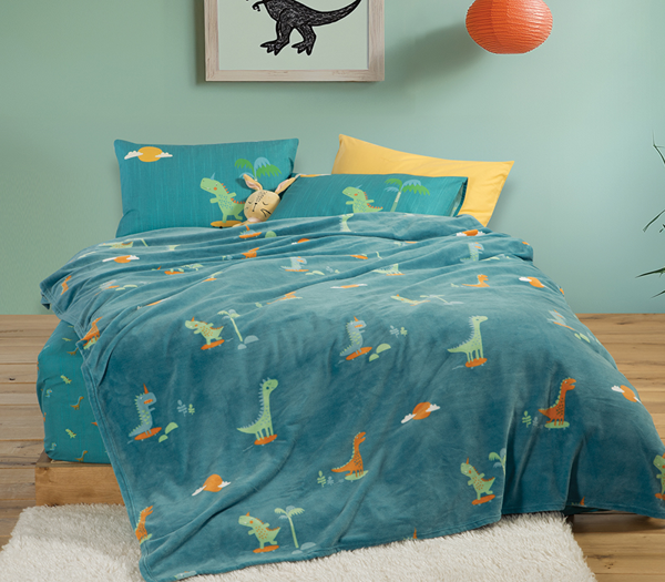ΠΑΙΔΙΚΗ ΚΟΥΒΕΡΤΑ DINOS ON WHEELS 160Χ220 NEF-NEF HOMEWARE
