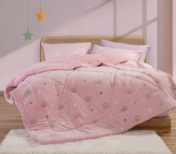 ΠΑΙΔΙΚΟ ΚΟΥΒΕΡΤΟΠΑΠΛΩΜΑ ΜΟΝΟ UNICORNS STYLE 160Χ220 NEF-NEF HOMEWARE
