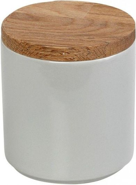 LIGHT GREY ESSENTIALS ΔΟΧΕΙΟ ΜΕ ΞΥΛ. ΚΑΠΑΚΙ 12Χ12Χ10ΕΚ