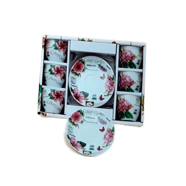 R10052-192 ΣΕΤ ΚΑΦΕ 6ΤΕΜ. ΡΟΖ ΛΟΥΛΟΥΔΙ