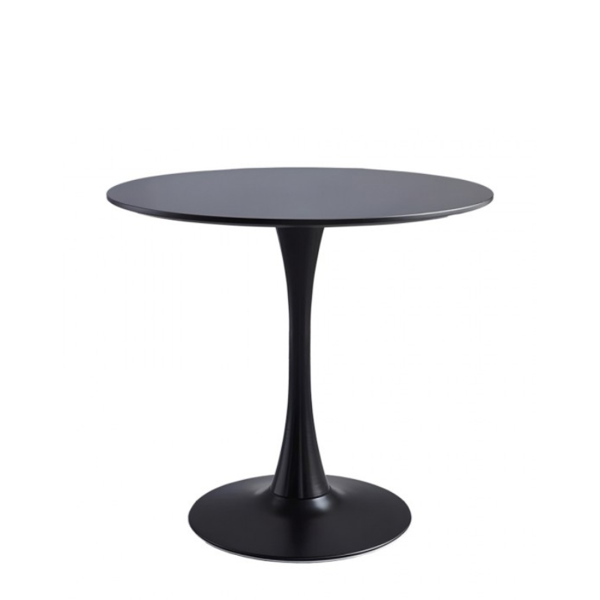 DOVA ΤΡΑΠΕΖΙ ΣΤΡΟΓΓΥΛΟ ΜΕΤΑΛΛΙΚΟ ΜΑΥΡΟ Φ70x73cm