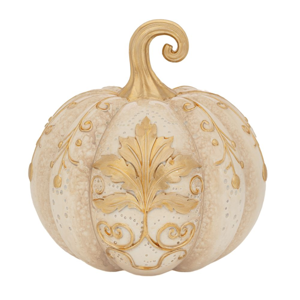 ΔΙ ΛΕΥΚΗ ΠΟΛΥΡΕΖΙΝ ΚΟΛΟΚΥΘΑ ΜΕ ΧΡΥΣΕΣ ΛΕΠΤΟΜΕΡΕΙΕΣ 19,5Χ19,5Χ19,5ΕΚ