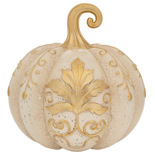 ΔΙ ΛΕΥΚΗ ΠΟΛΥΡΕΖΙΝ ΚΟΛΟΚΥΘΑ ΜΕ ΧΡΥΣΕΣ ΛΕΠΤΟΜΕΡΕΙΕΣ 28X28X28EK