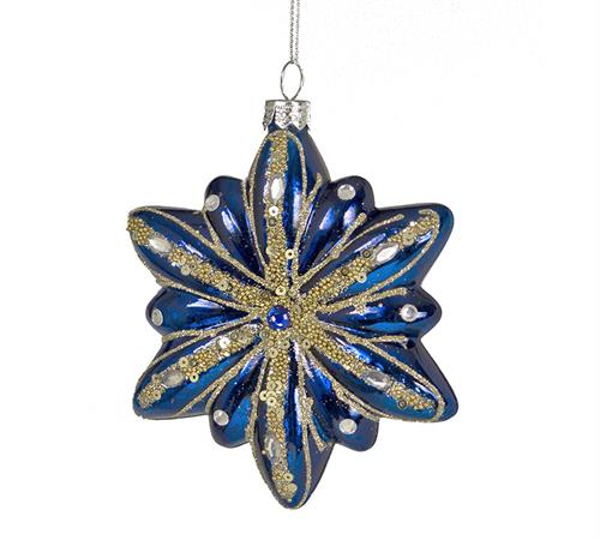 OR051 ΓΥΑΛ.ΣΤΟΛΙΔΙ ΑΣΤΕΡΙ ΜΠΛΕ / ΧΡΥΣΟ 10CM