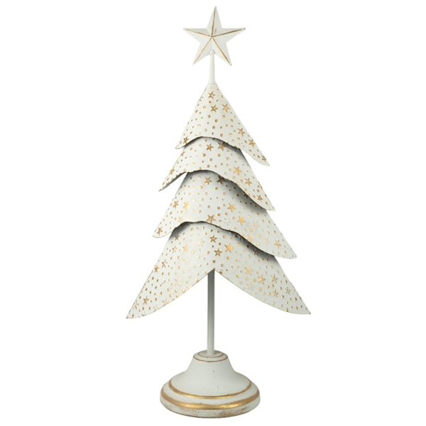 ΜΕΤΑΛΛΙΚΟ ΔΕΝΤΡΟ ΜΕ ΑΣΤΕΡΙΑ ΛΕΥΚΟ ΧΡΥΣΟ 26Χ15Χ58,5ΕΚ