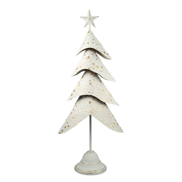 ΜΕΤΑΛΛΙΚΟ ΔΕΝΤΡΟ ΜΕ ΑΣΤΕΡΙΑ ΛΕΥΚΟ ΧΡΥΣΟ 31Χ16Χ78,5ΕΚ