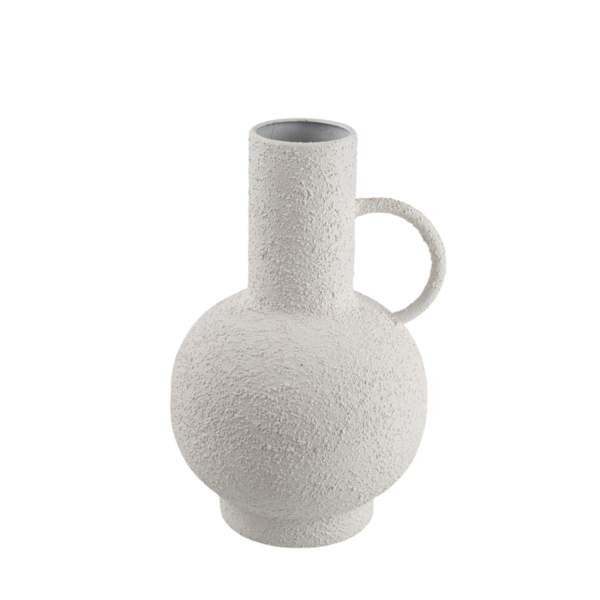 ΜΕΤΑΛΛΙΚΟ ΒΑΖΟ ΜΕ ΧΕΡΟΥΛΙ ΛΕΥΚΟ 19,5Χ18,5Χ28ΕΚ