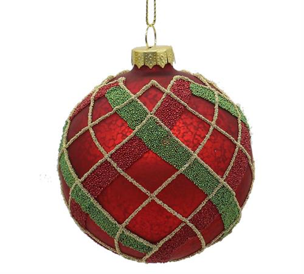 BL517 ΓΥΑΛΙΝΗ ΜΠΑΛΛΑ ΚΟΚΚΙΝΗ ΚΑΡΩ ΣΧ. 10CM