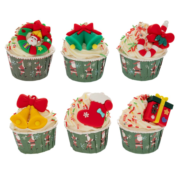ΜΑΓΝΗΤΑΚΙ CUPCAKE ΜΕ ΧΡΙΣΤΟΥΓΕΝΝΙΑΤΙΚΕΣ ΦΙΓΟΥΡΕΣ Φ7,5ΕΚ 6 ΣΧΕΔΙΑ