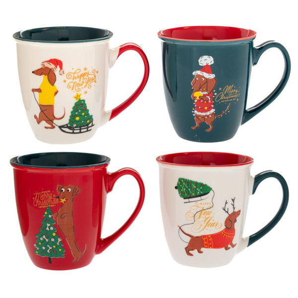 ΚΕΡΑΜΙΚΗ ΚΟΥΠΑ ΜΕ ΧΡΙΣΤΟΥΓΕΝΝΙΑΤΙΚΕΣ ΦΙΓΟΥΡΕΣ 4 ΣΧΕΔΙΑ ΣΕ ΚΟΥΤΙ 350ml