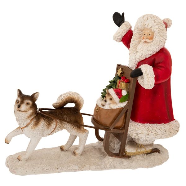 ΚΟΚΚΙΝΗ ΠΟΛΥΡΕΖΙΝ ΦΙΓΟΥΡΑ ΑΓΙΟΥ ΒΑΣΙΛΗ ΣΕ ΕΛΚΗΘΡΟ ΜΕ ΣΚΥΛΟ 21Χ12,5Χ22,5ΕΚ