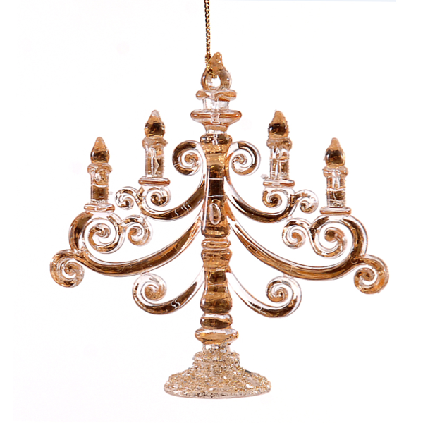 12/288-11cm Gold foil candle holder orn w/glitter