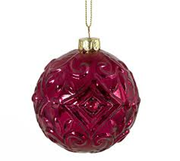 KA785 ΓΥΑΛ.ΜΠΑΛΛΑ ΑΝΑΓΛΥΦΟ ΣΧ. ΓΥΑΛΙΣΤ.ΚΟΚΚΙΝΟ 8CM