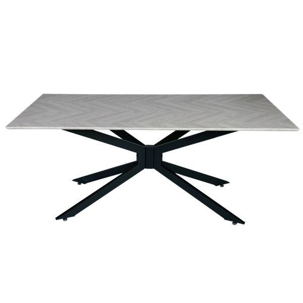 Artekko Daeron MDF Λευκό Τραπέζι με Μεταλλικά Πόδια (180x90x75)cm