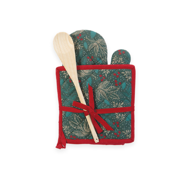 ΧΡΙΣΤΟΥΓΕΝΝΙΑΤΙΚΟ ΣΕΤ ΠΙΑΣΤΡΑ ΚΑΙ ΓΑΝΤΙ LEAVES NEF-NEF HOMEWARE